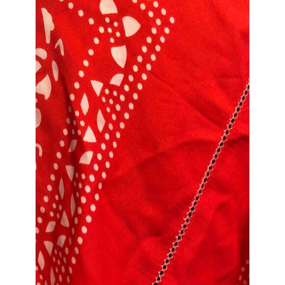 Charles Nolan Red Handkercheif Western Paisley 100% Silk Midi Skirt, size 4 - Picture 5 of 5